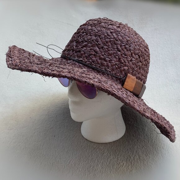 Nine West Accessories - Nine West Wide Brim Wicker Sun Hat